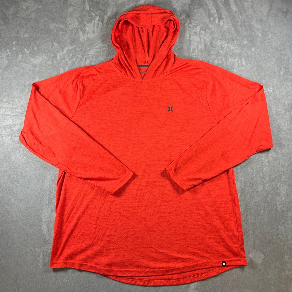 Hurley Nike Dri-FIT Mens XL Red Hooded Long Sleeve Shirt Buckle Exclusive